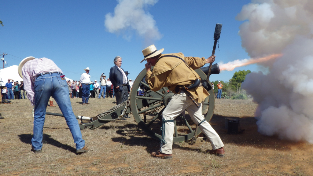 Firing the 6lb cannon