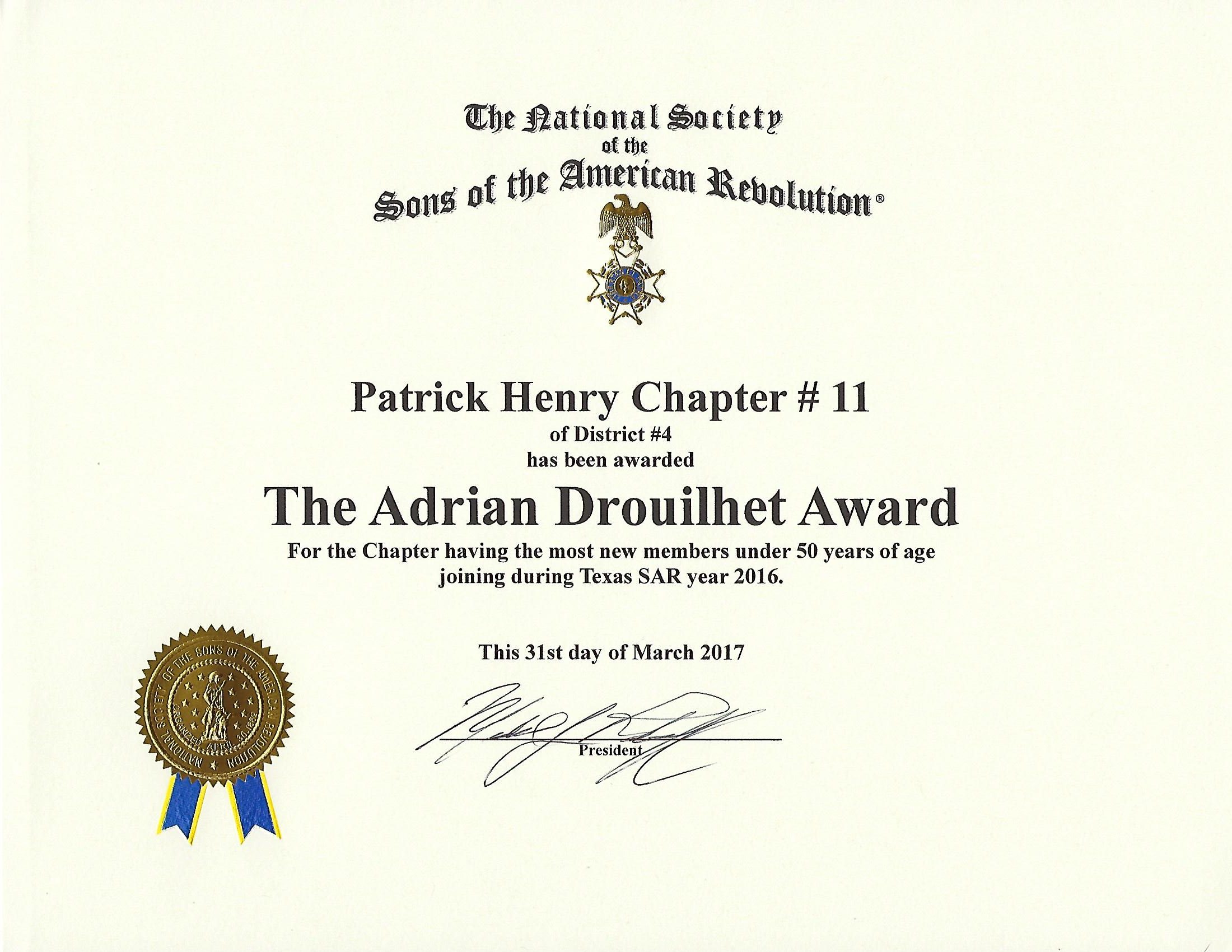 Certificate for under 50 Years of age