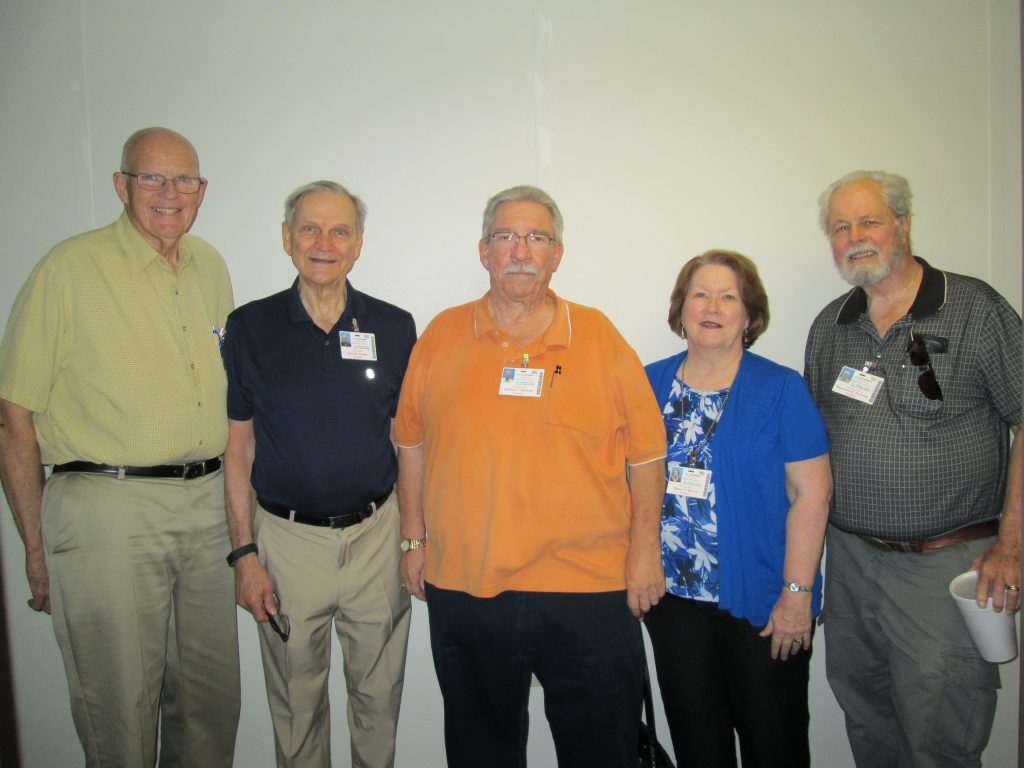 Volunteers L to R Jim Nelson, Gary Chapel, Jeff Gammon, Eileen Walcik, & Ray DeVries